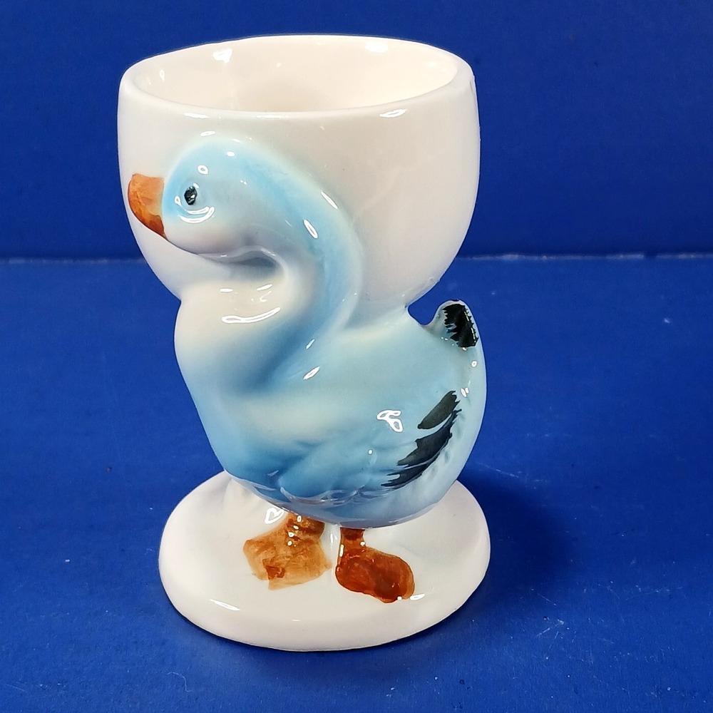 Blue Goose / Duck Egg Cup 1987 Japan Farmhouse Easter